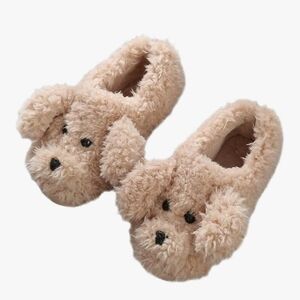 Cute Fuzzy Dog Slippers